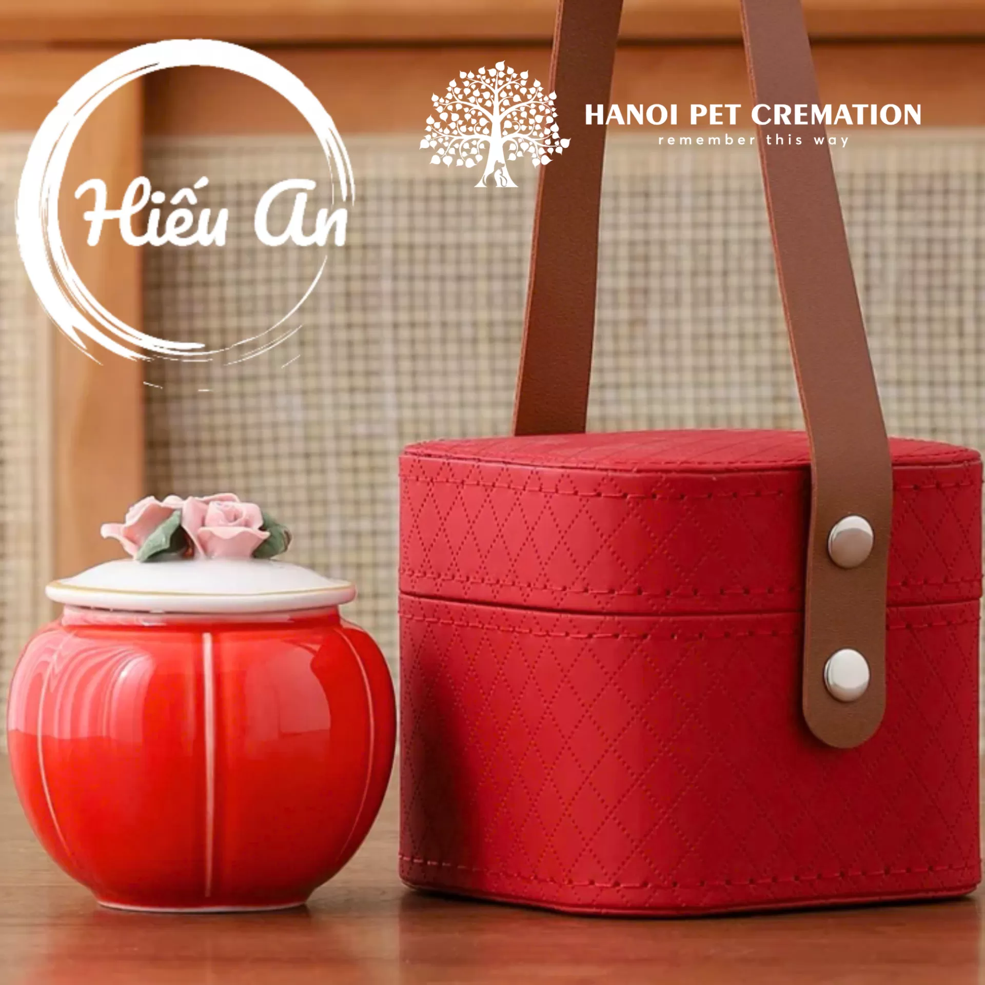 Hũ đựng tro cốt thú cưng HA-355 (đỏ)